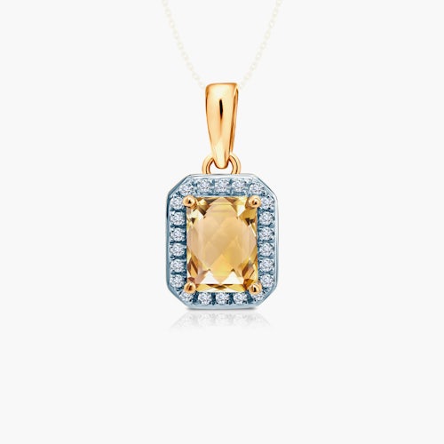 Zawieszka Savicki: złote, cytryn, diamenty